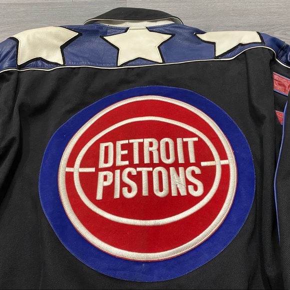 JEFF HAMILTON DETROIT PISTONS LEATHER JACKET LARGE - Picture 14 of 14